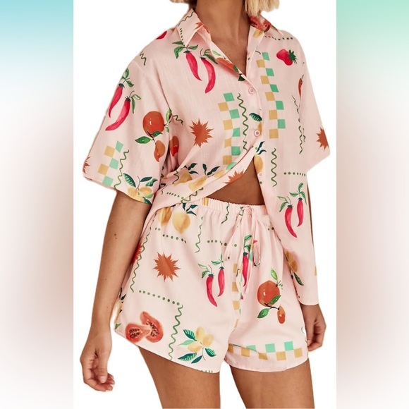 Women's Printed Short Set - Picture 1 of 7